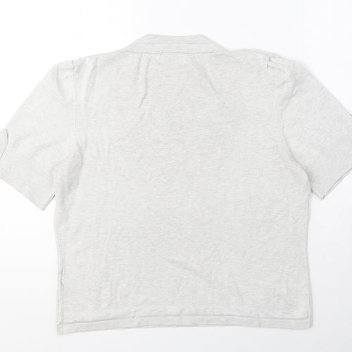 Minuet Womens Grey Viscose Basic T-Shirt Size 12 Square Neck