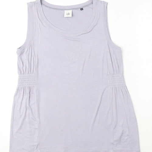 CAbi Womens Purple Viscose Basic Blouse Size L Round Neck