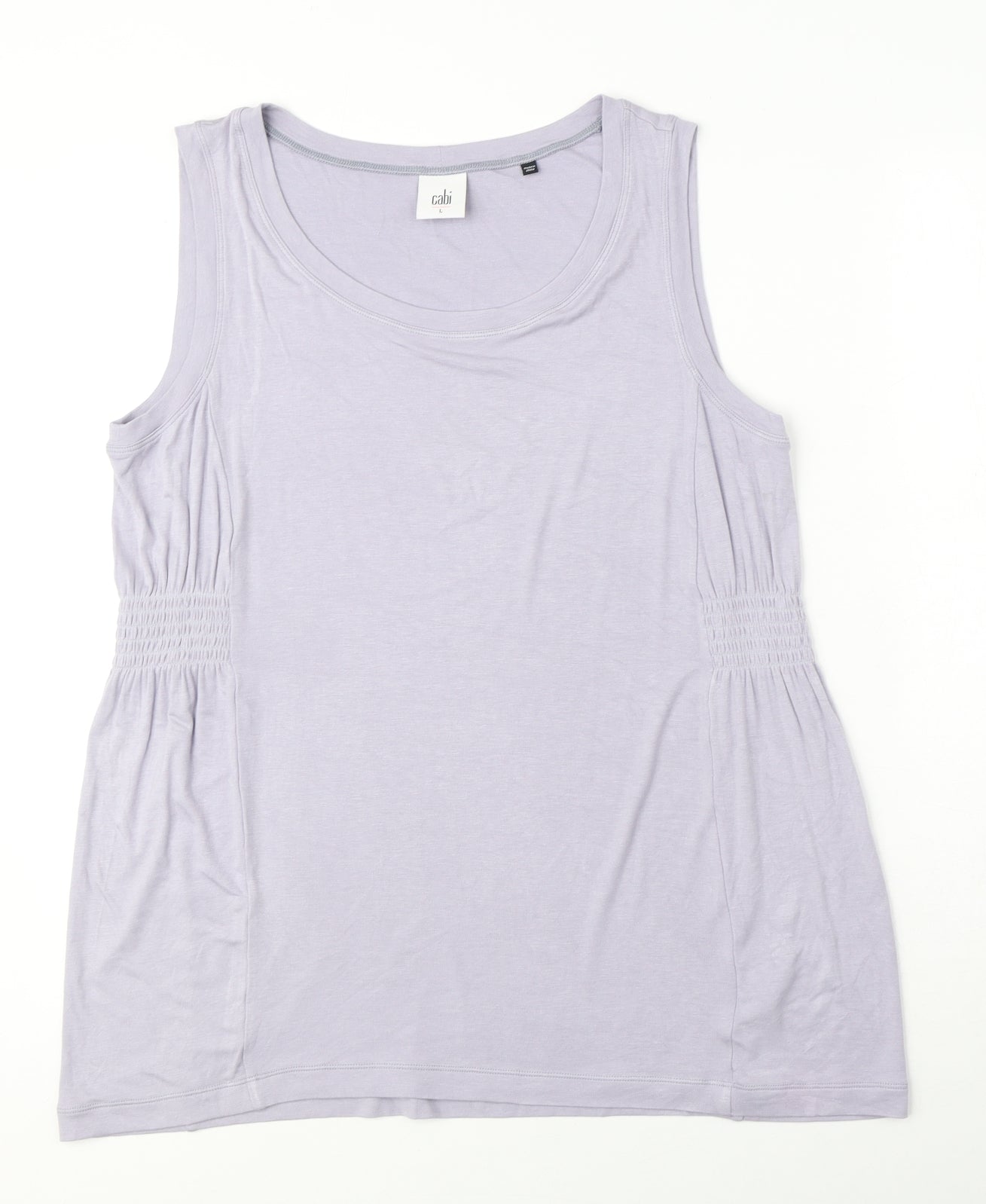 CAbi Womens Purple Viscose Basic Blouse Size L Round Neck