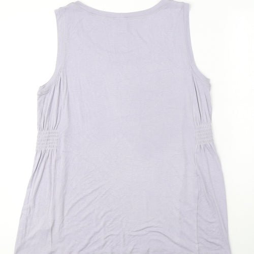 CAbi Womens Purple Viscose Basic Blouse Size L Round Neck