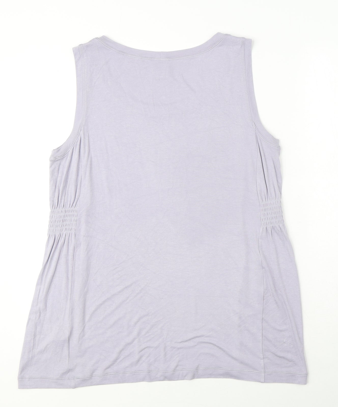 CAbi Womens Purple Viscose Basic Blouse Size L Round Neck