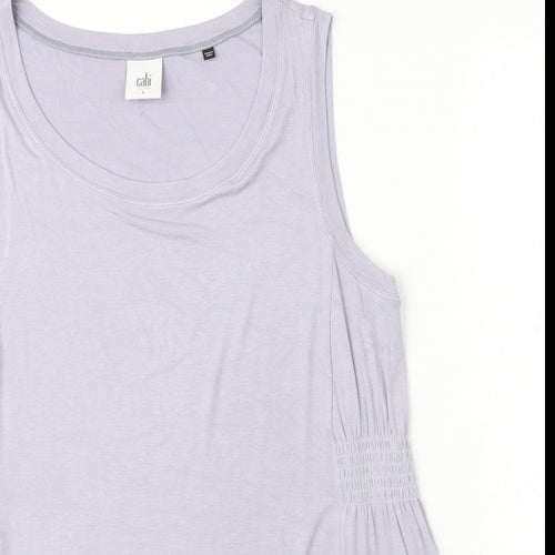 CAbi Womens Purple Viscose Basic Blouse Size L Round Neck
