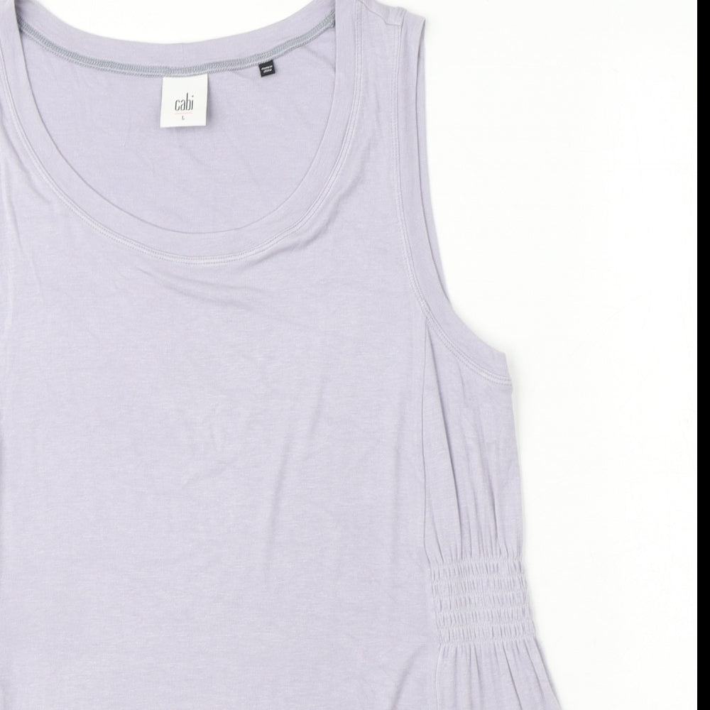 CAbi Womens Purple Viscose Basic Blouse Size L Round Neck