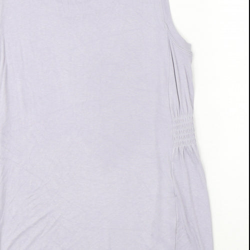 CAbi Womens Purple Viscose Basic Blouse Size L Round Neck