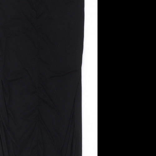 Matea Womens Black Rayon Peasant Skirt Size 10 - Ruched detail
