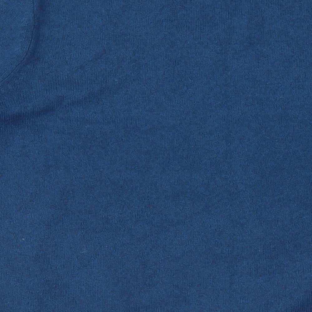 Marks and Spencer Mens Blue V-Neck Wool Pullover Jumper Size L Long Sleeve