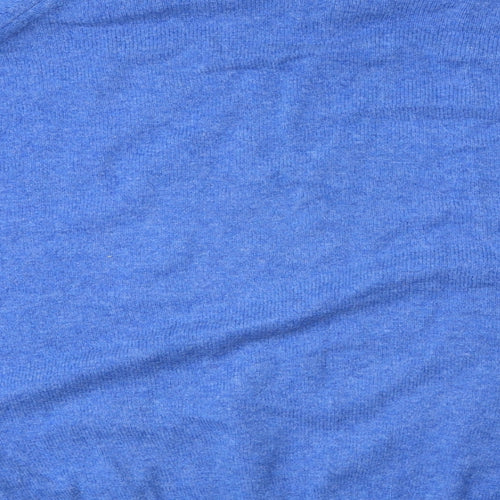 Lyle & Scott Mens Blue V-Neck Wool Pullover Jumper Size 2XL Long Sleeve