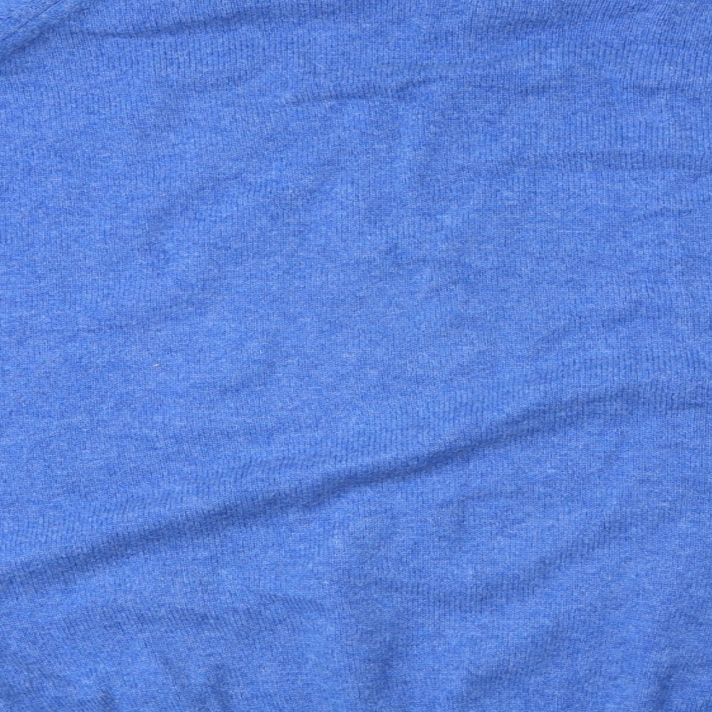 Lyle & Scott Mens Blue V-Neck Wool Pullover Jumper Size 2XL Long Sleeve