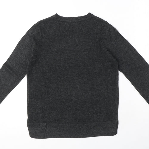 Marks and Spencer Womens Grey Crew Neck Acrylic Pullover Jumper Size 8