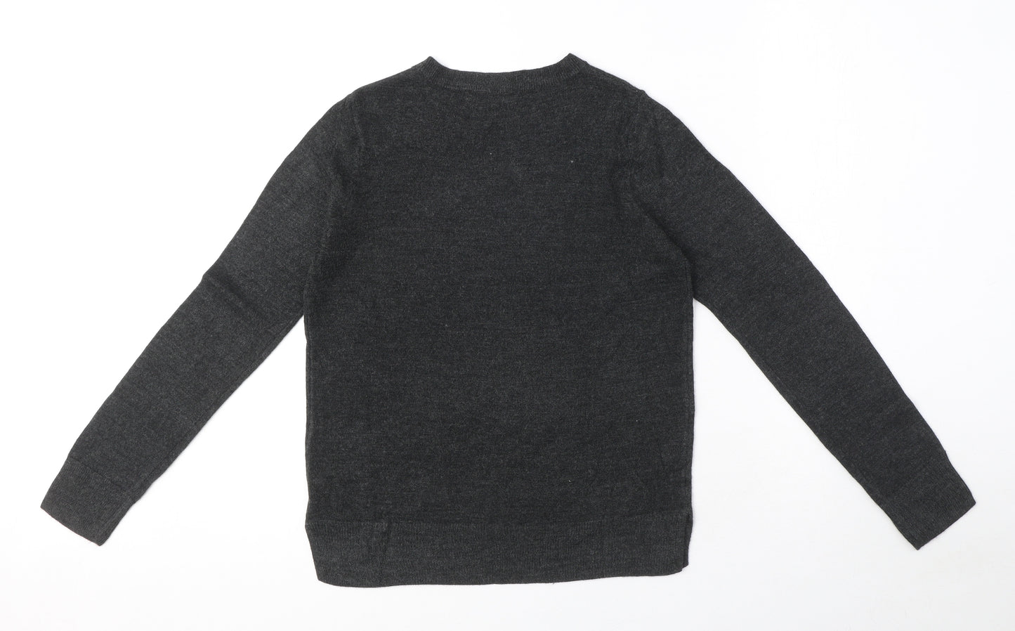 Marks and Spencer Womens Grey Crew Neck Acrylic Pullover Jumper Size 8