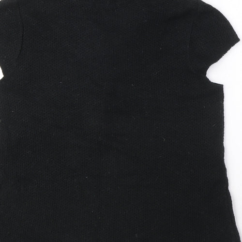 Topshop Womens Black Polyester Basic Blouse Size 10 Mock Neck