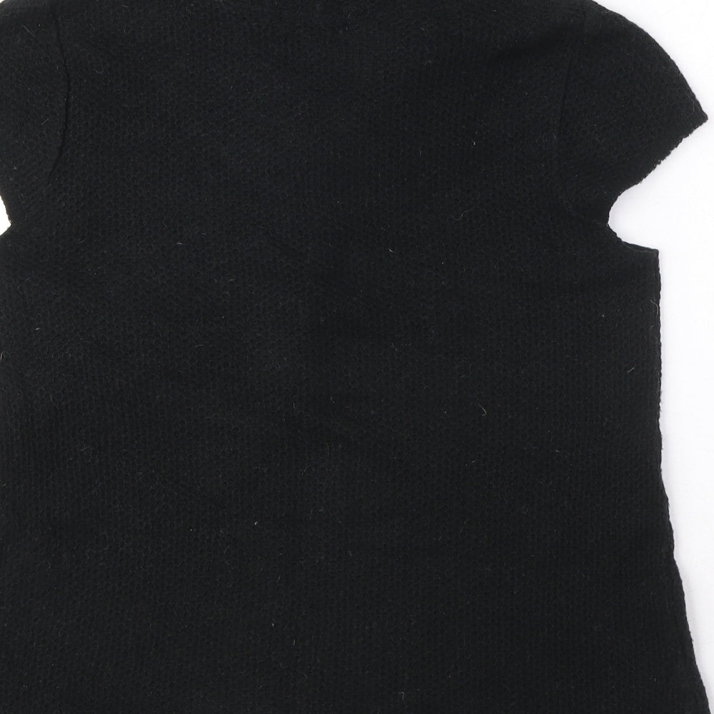 Topshop Womens Black Polyester Basic Blouse Size 10 Mock Neck