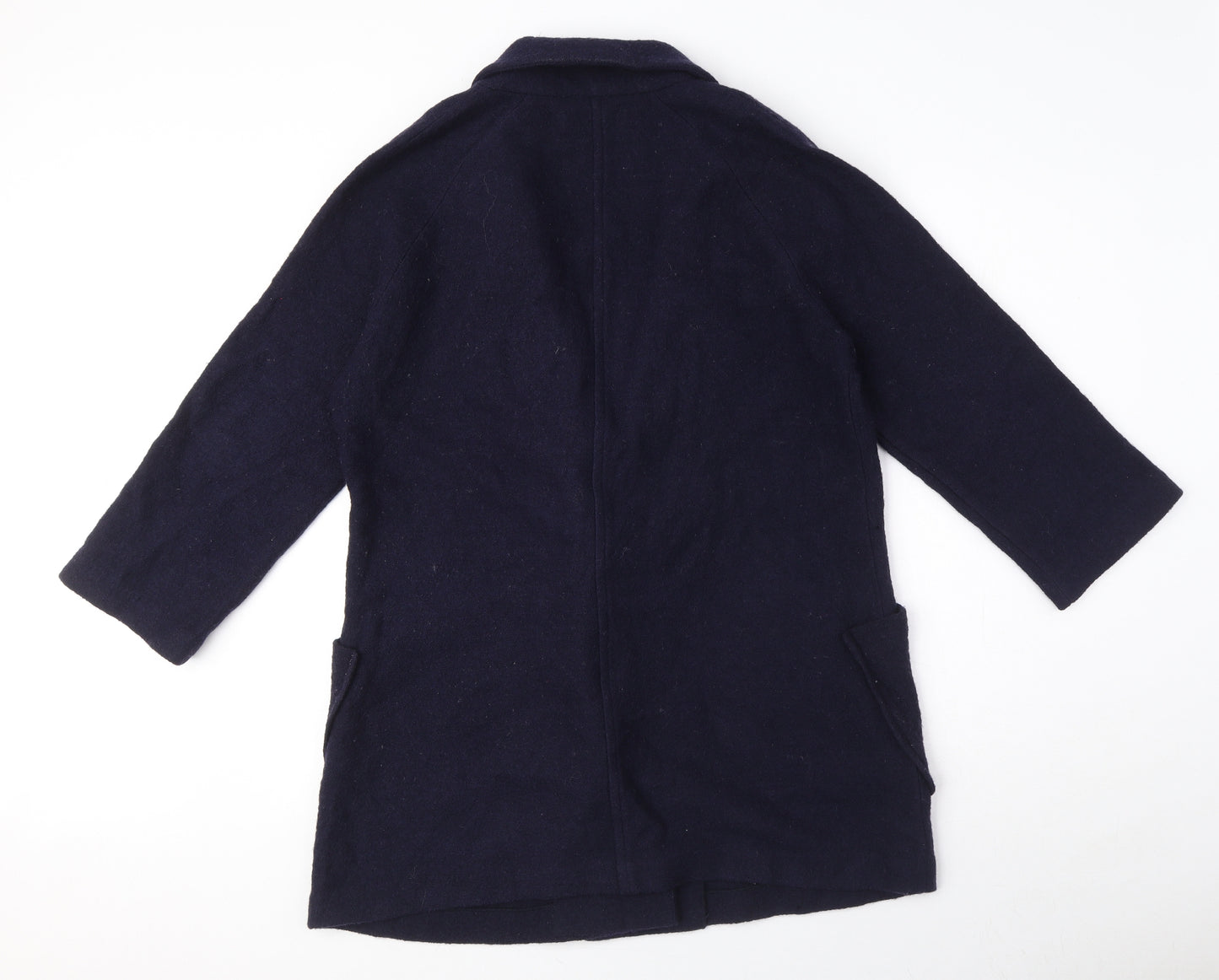 KEW Womens Blue Overcoat Coat Size 14 Button