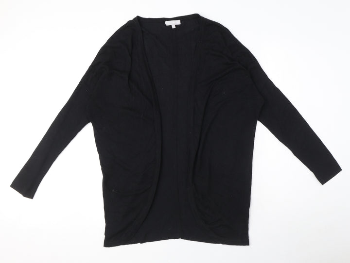 Red Herring Womens Black V-Neck Cotton Cardigan Jumper Size 12