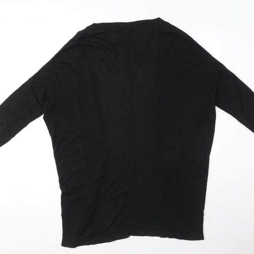 Red Herring Womens Black V-Neck Cotton Cardigan Jumper Size 12