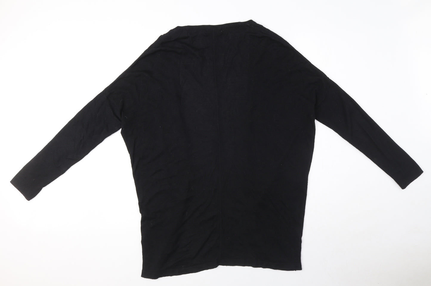 Red Herring Womens Black V-Neck Cotton Cardigan Jumper Size 12