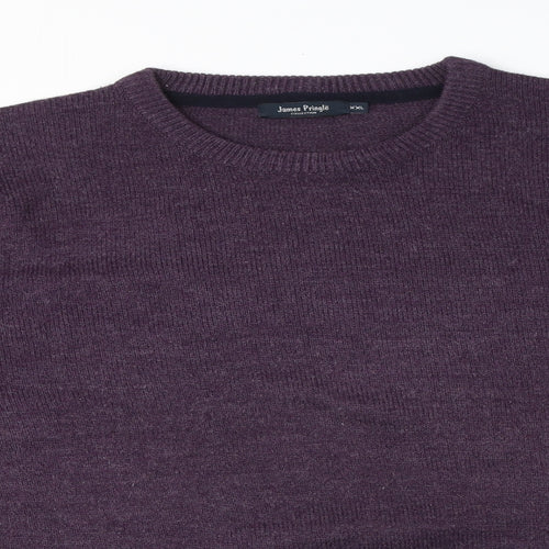 EWM Womens Purple Crew Neck Acrylic Pullover Jumper Size XS