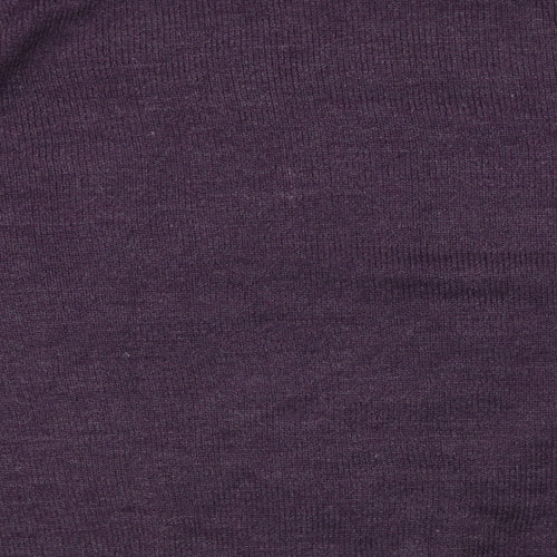 EWM Womens Purple Crew Neck Acrylic Pullover Jumper Size XS