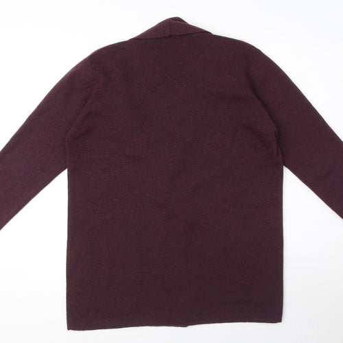 Debenhams Womens Red Collared Wool Cardigan Jumper Size 12