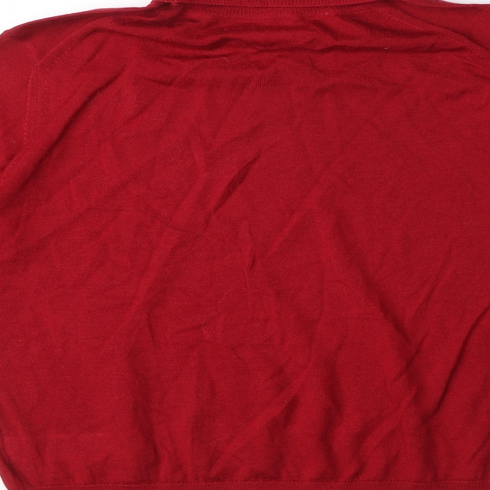 Marks and Spencer Womens Red Roll Neck Wool Pullover Jumper Size 6
