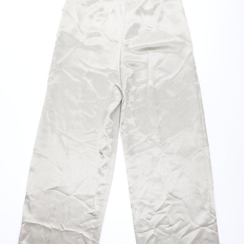 Miss Selfridge Womens Gold Polyester Trousers Size 10 L31 in Regular Zip
