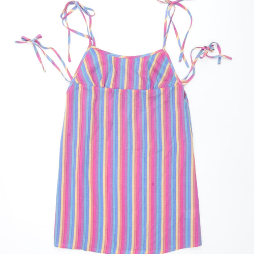 Emory Park Womens Multicoloured Striped Polyester Camisole T-Shirt Size XS Scoop Neck