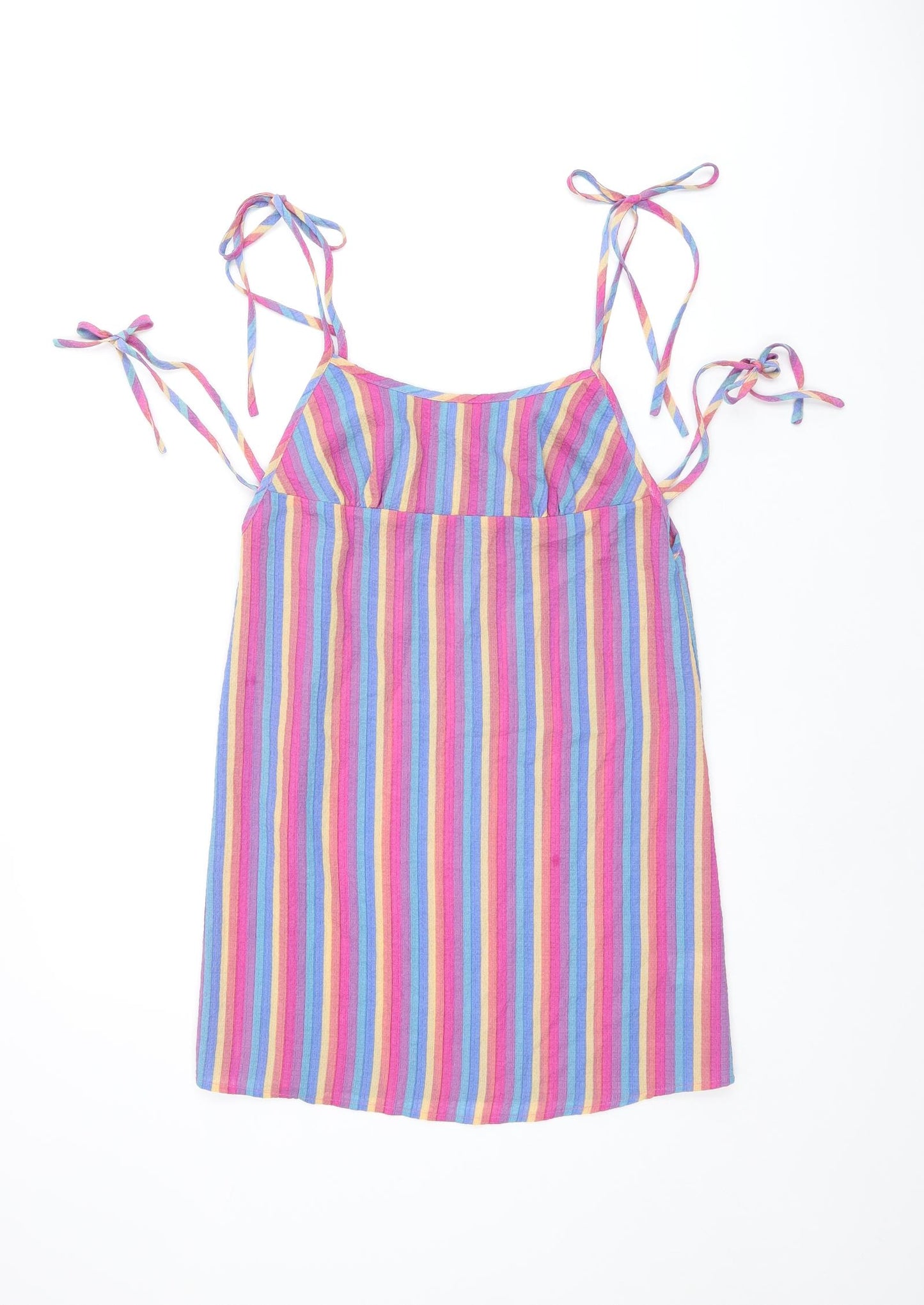 Emory Park Womens Multicoloured Striped Polyester Camisole T-Shirt Size XS Scoop Neck