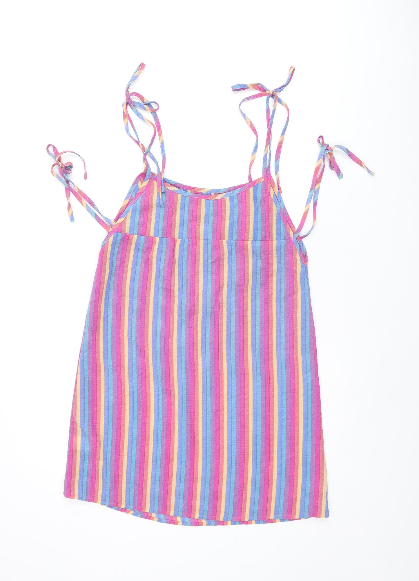 Emory Park Womens Multicoloured Striped Polyester Camisole T-Shirt Size XS Scoop Neck