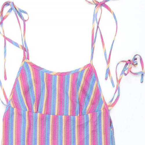 Emory Park Womens Multicoloured Striped Polyester Camisole T-Shirt Size XS Scoop Neck