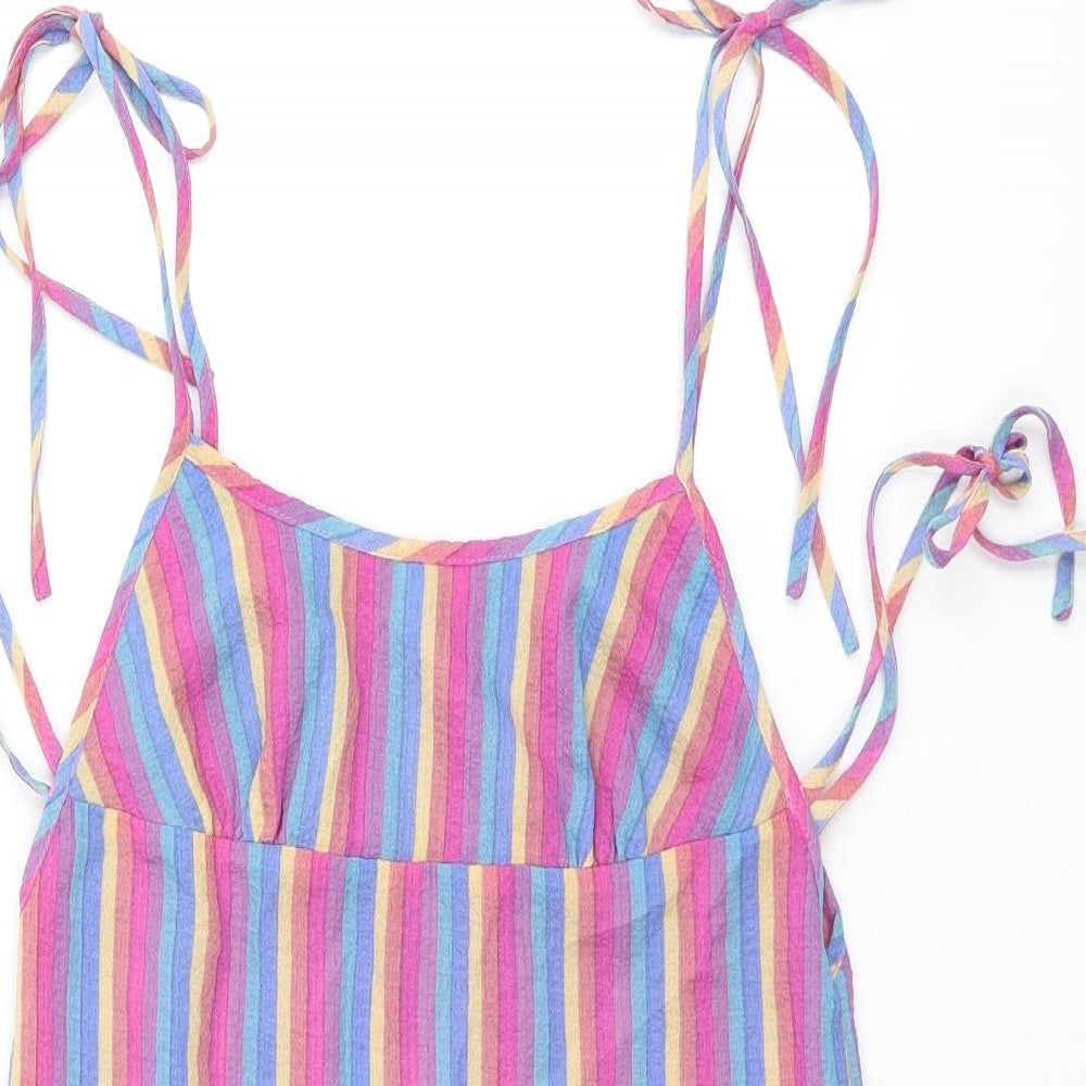 Emory Park Womens Multicoloured Striped Polyester Camisole T-Shirt Size XS Scoop Neck
