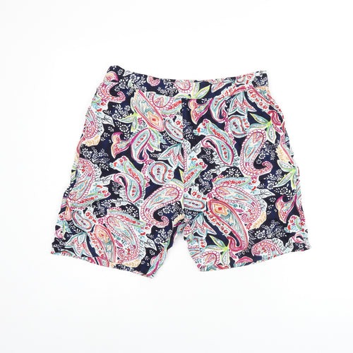 CERULEAN Womens Blue Paisley Polyester Basic Shorts Size 12 L5 in Regular