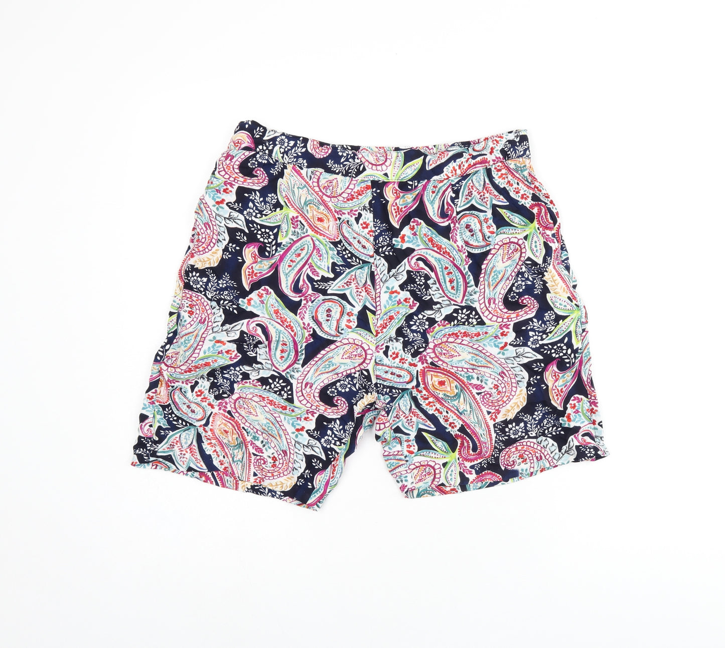CERULEAN Womens Blue Paisley Polyester Basic Shorts Size 12 L5 in Regular