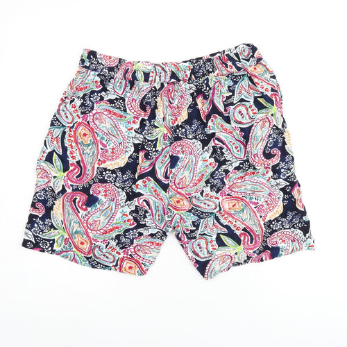 CERULEAN Womens Blue Paisley Polyester Basic Shorts Size 12 L5 in Regular