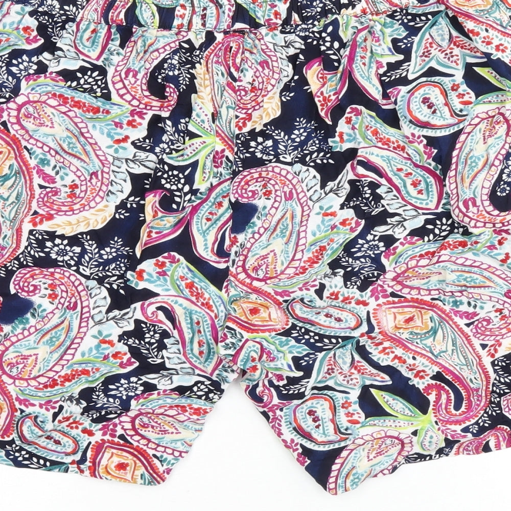 CERULEAN Womens Blue Paisley Polyester Basic Shorts Size 12 L5 in Regular