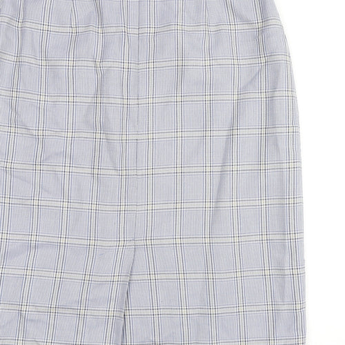 COMPLIMENTS Womens Blue Plaid Polyester Straight & Pencil Skirt Size 18 Zip