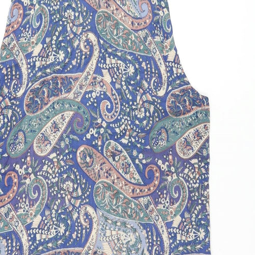 EAST Womens Blue Paisley Viscose Shirt Dress Size 10 Collared Button