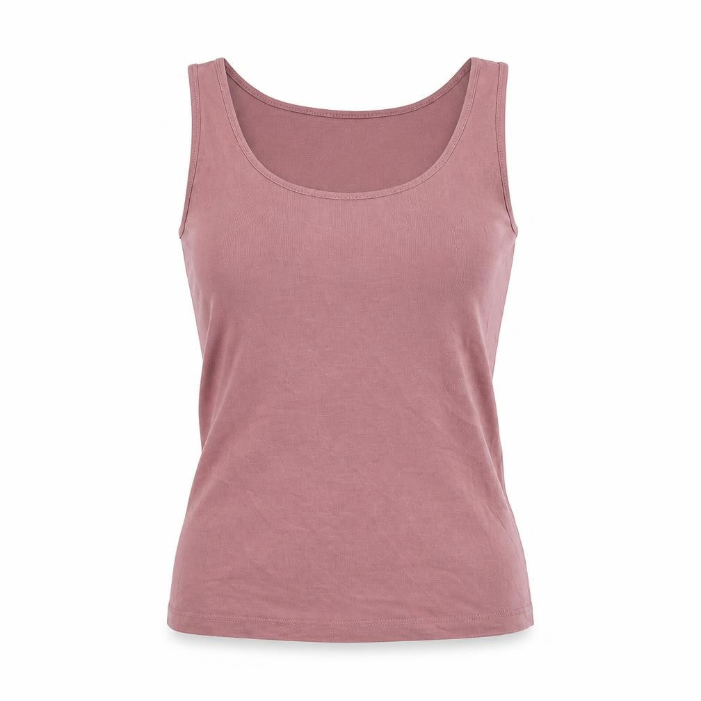 VERO MODA Womens Pink Cotton Jersey Tank Size 6 Scoop Neck