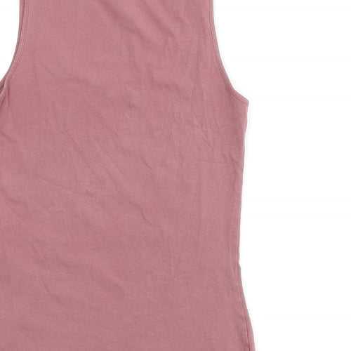 VERO MODA Womens Pink Cotton Jersey Tank Size 6 Scoop Neck