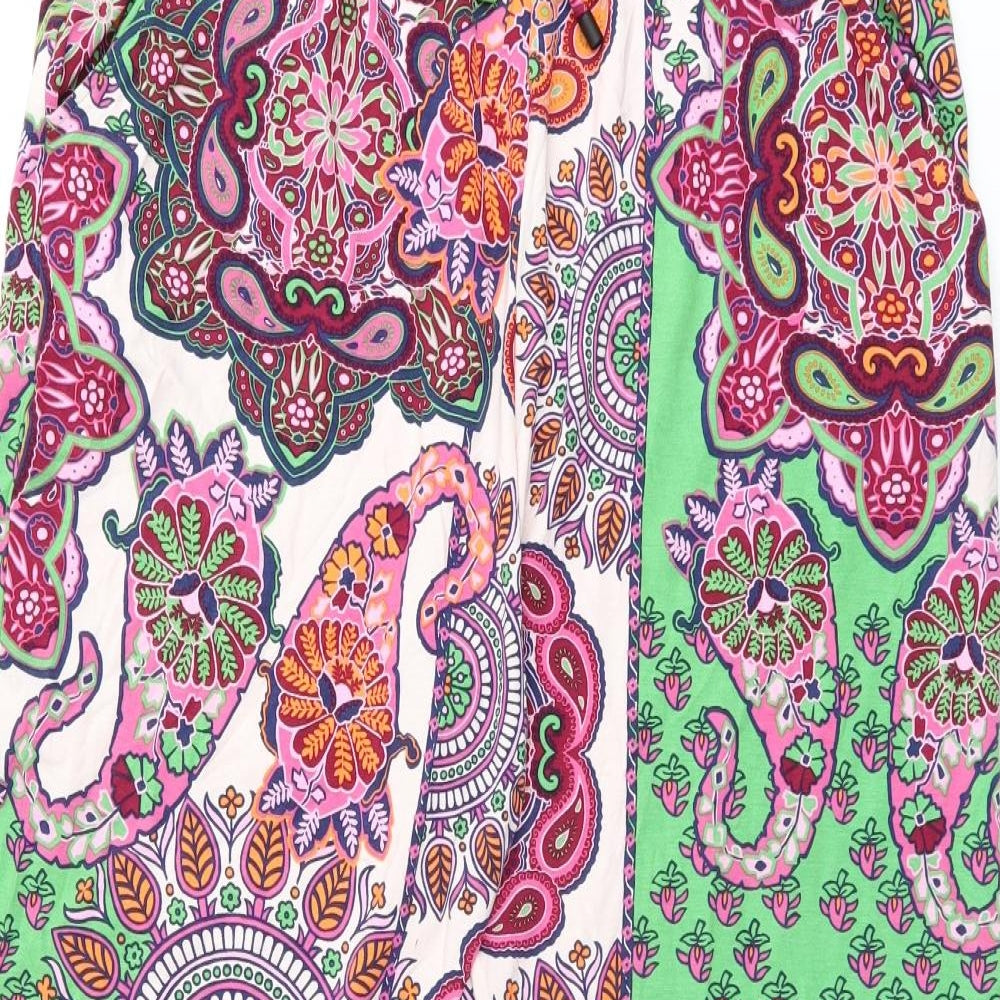 NEXT Womens Multicoloured Paisley Viscose Trousers Size 16 L28 in Regular Drawstring