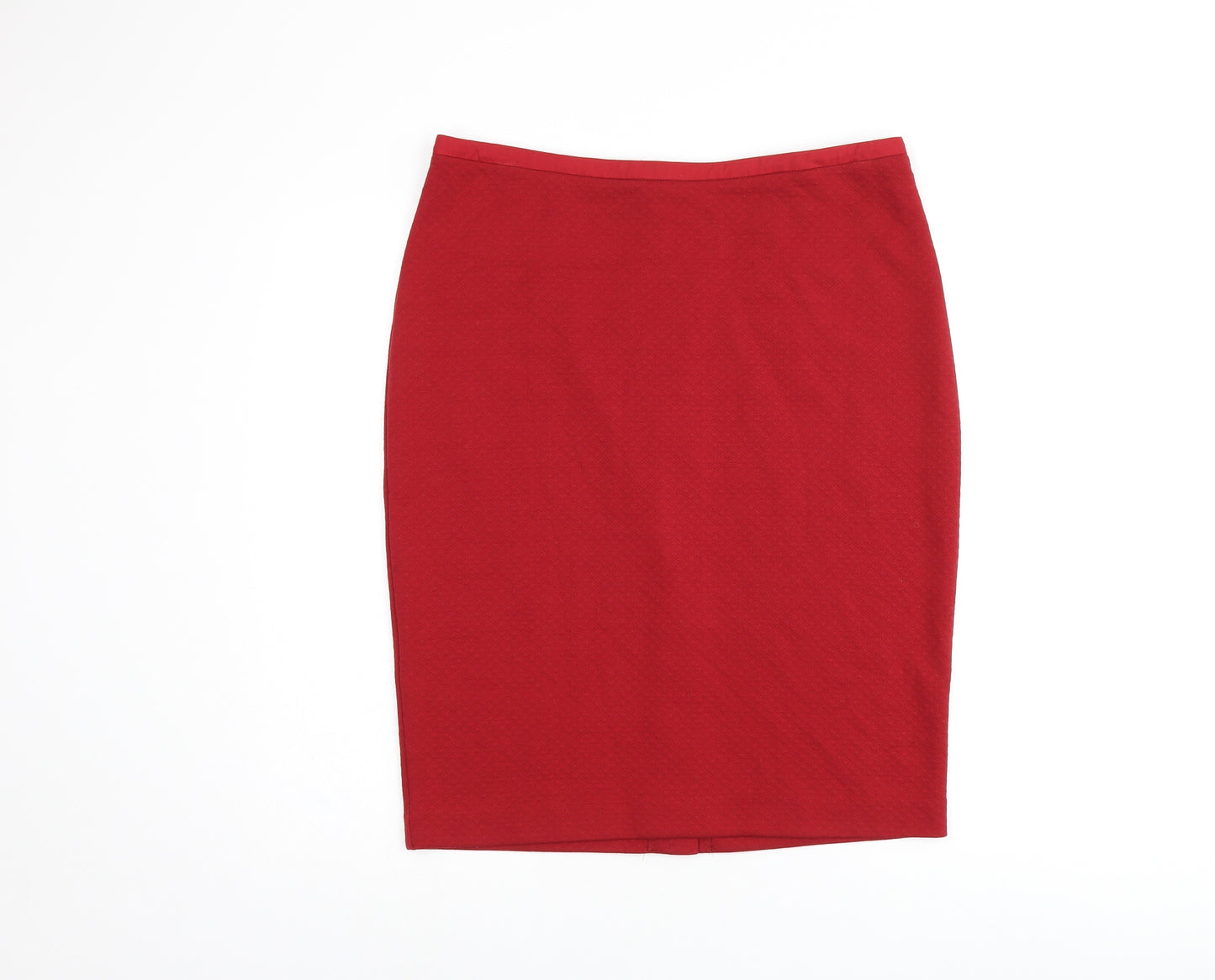 NEXT Womens Red Polyester Straight & Pencil Skirt Size 14 Zip