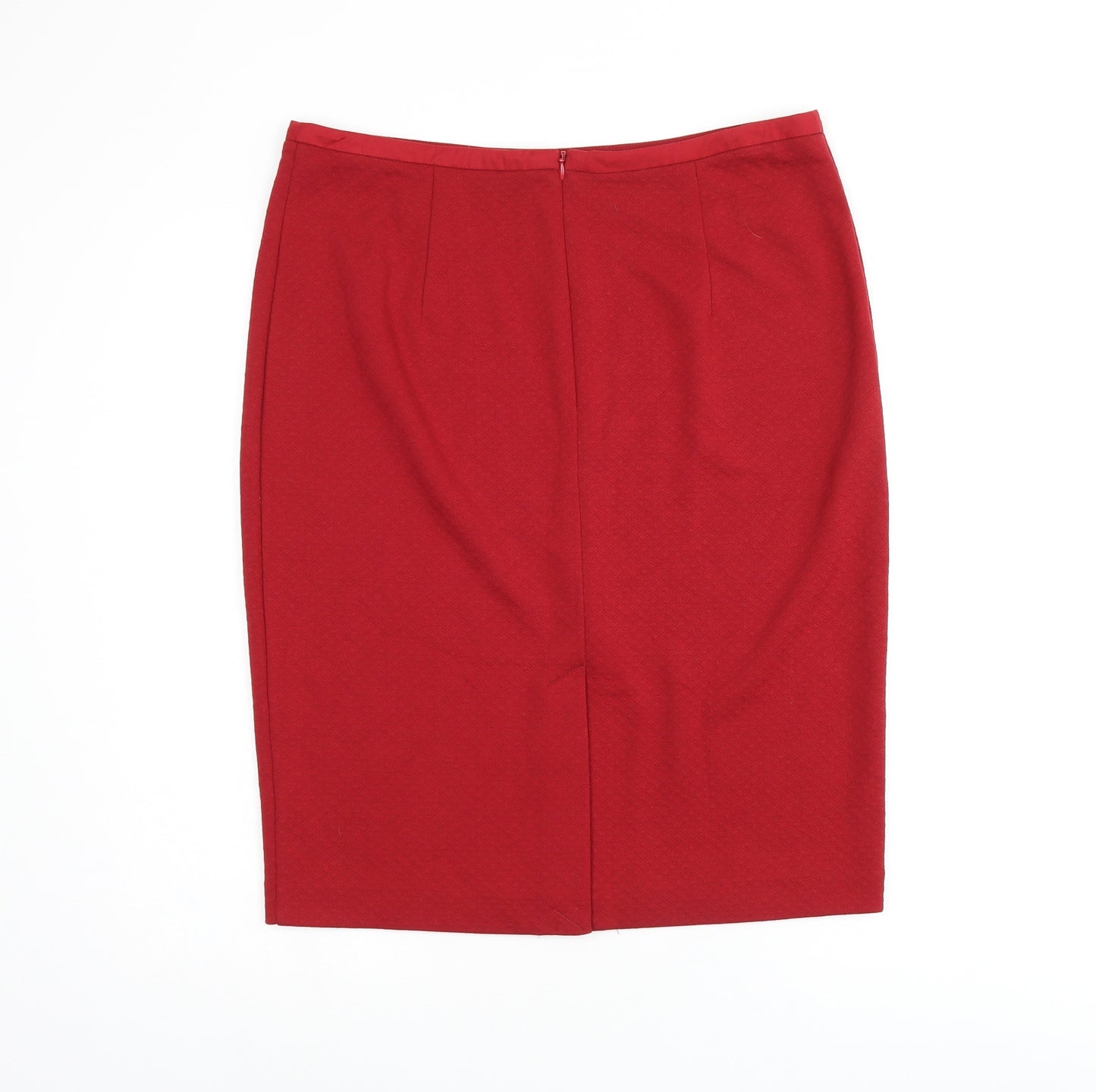 NEXT Womens Red Polyester Straight & Pencil Skirt Size 14 Zip