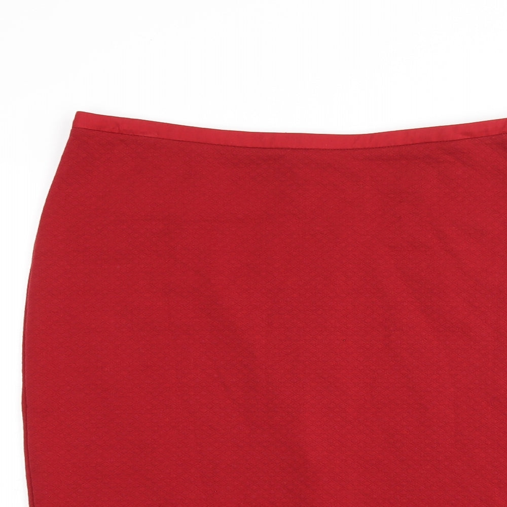 NEXT Womens Red Polyester Straight & Pencil Skirt Size 14 Zip