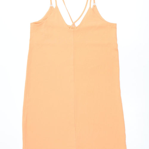 Dorothy Perkins Womens Orange Polyester Shift Size 12 V-Neck Pullover