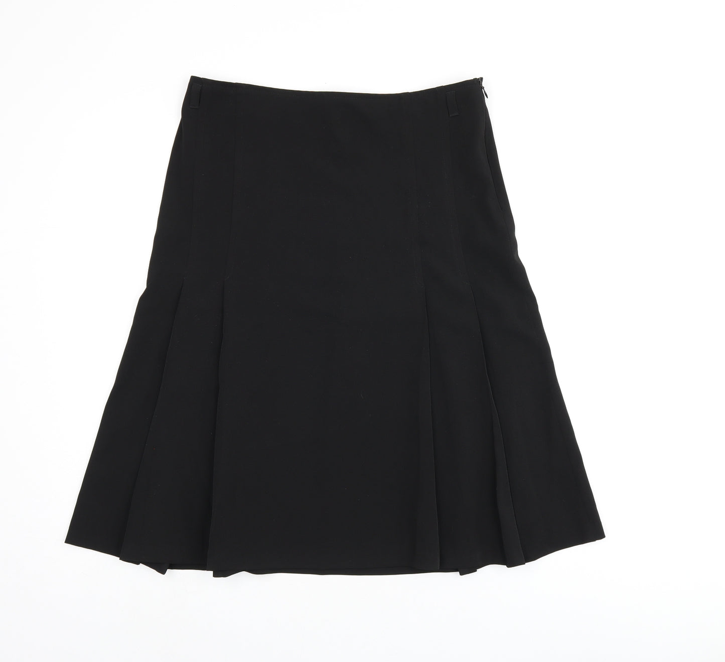 New Look Womens Black Polyester Flare Skirt Size 10 Zip