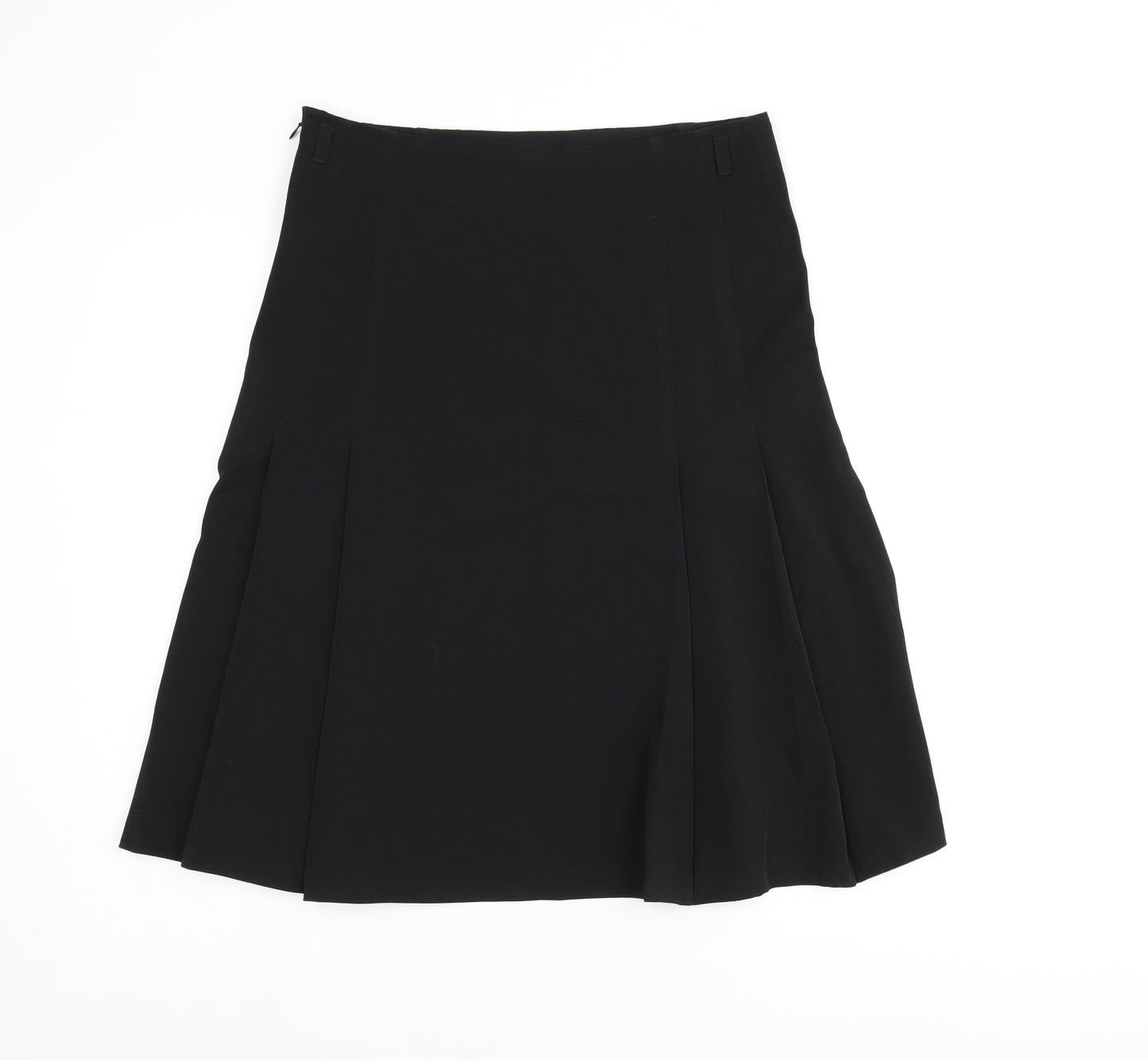 New Look Womens Black Polyester Flare Skirt Size 10 Zip