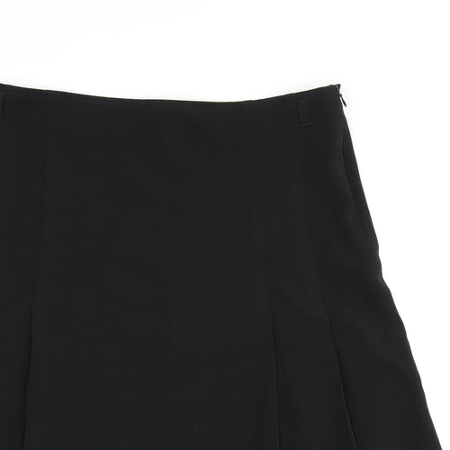 New Look Womens Black Polyester Flare Skirt Size 10 Zip