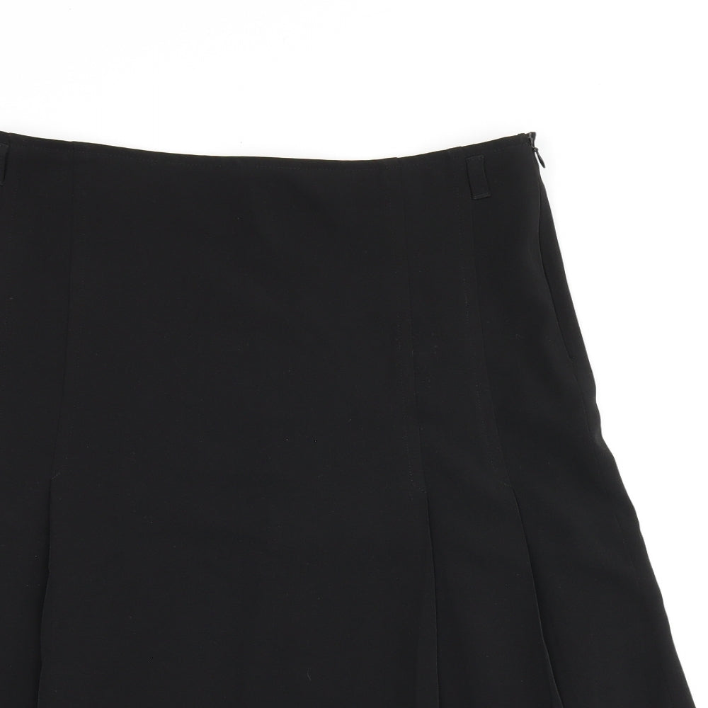 New Look Womens Black Polyester Flare Skirt Size 10 Zip