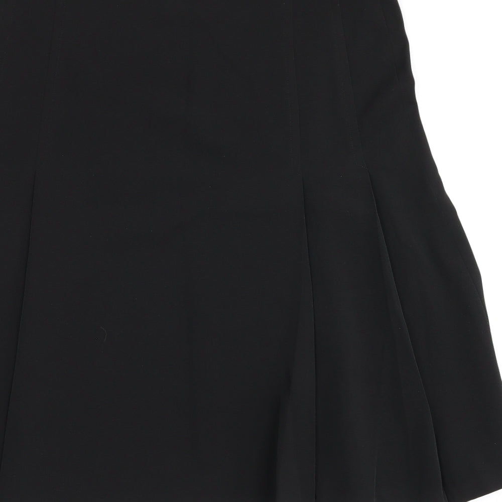 New Look Womens Black Polyester Flare Skirt Size 10 Zip
