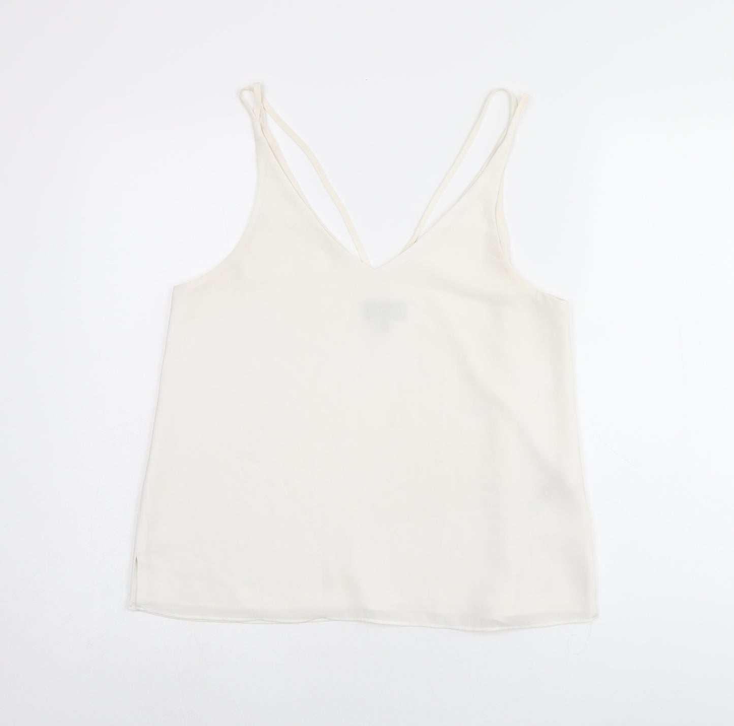 Topshop Womens White Polyester Camisole T-Shirt Size 12 V-Neck