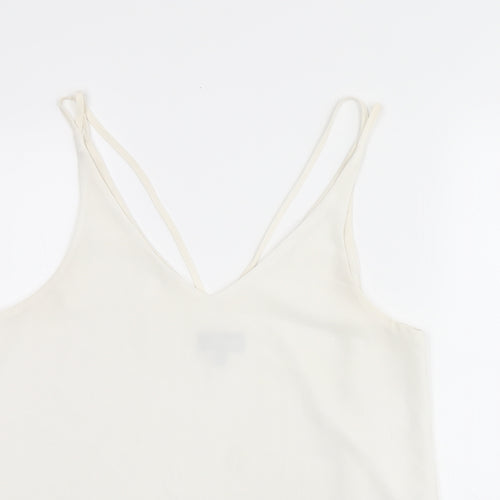 Topshop Womens White Polyester Camisole T-Shirt Size 12 V-Neck